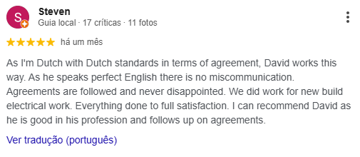 Avaliação Google cliente 1