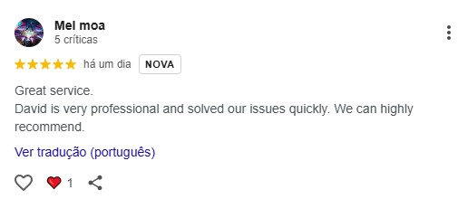 Avaliação Google cliente 10