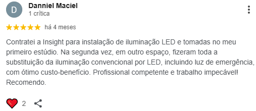 Avaliação Google cliente 2