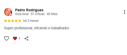 Avaliação Google cliente 8